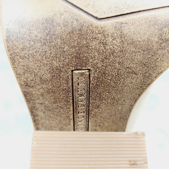 NEW Vince Camuto Gigietta Tan Suede Block Heel Pointed Toe Ankle Boots I41 - Picture 9 of 13